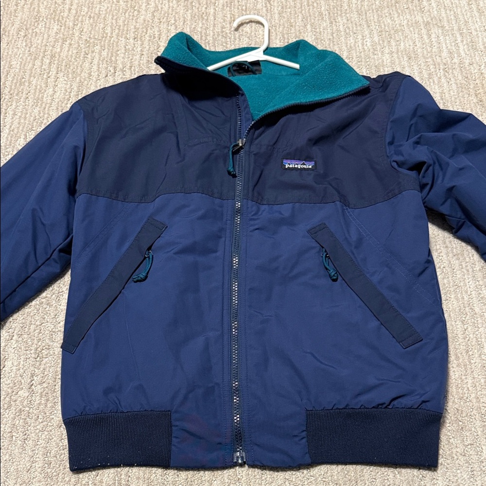 Patagonia Blue and Teal Zip-Up Bomber Jacket XS - Picture 1 of 4